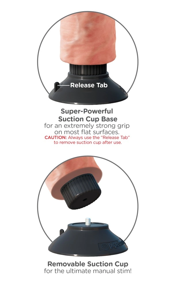 Realistyczny wibrator King Cock z jajami 10", 29 cm (w kolorze cielistym)