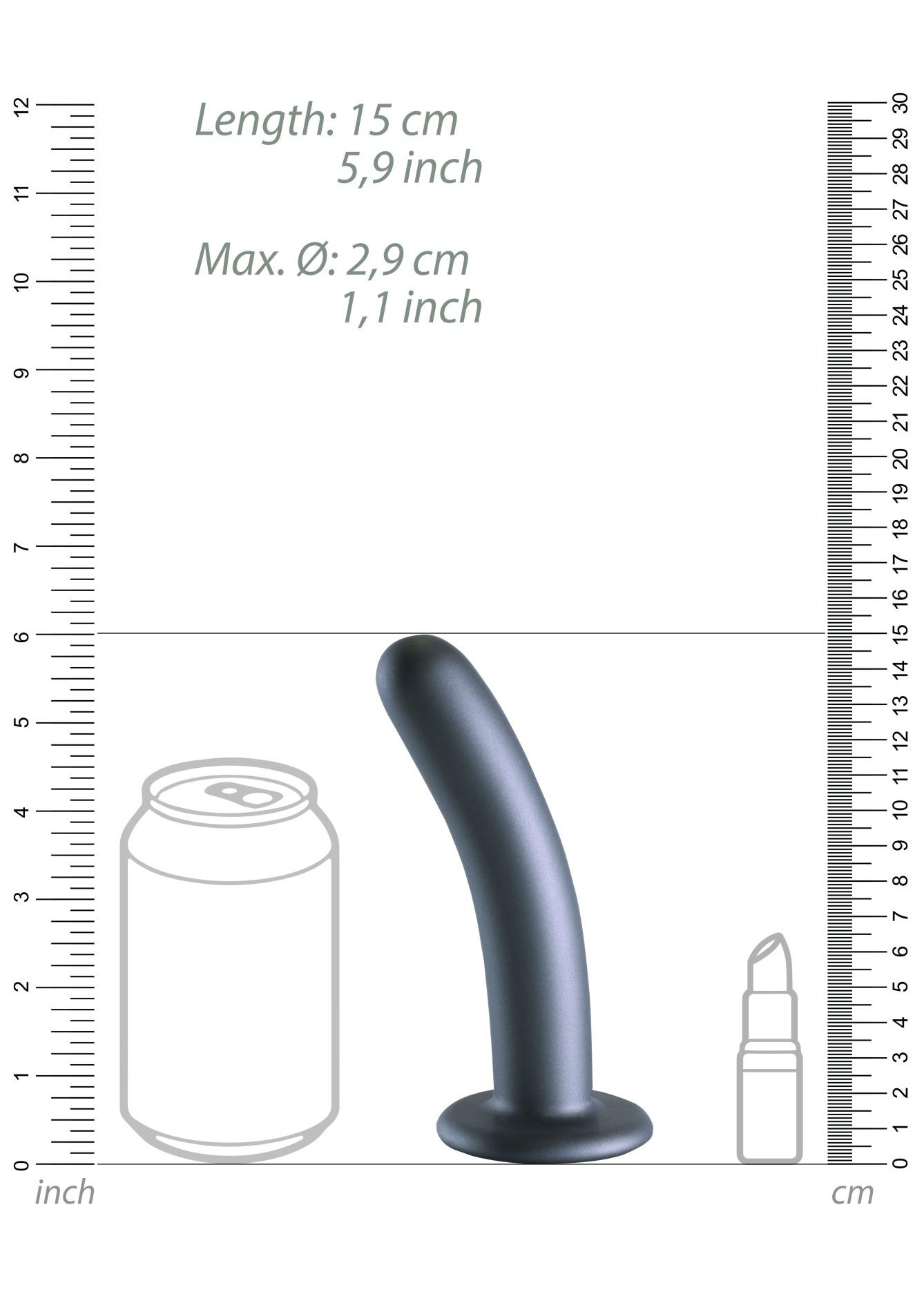 Фаллоимитатор Ouch! Smooth G-Spot Dildo 6'', 15 см (серый)
