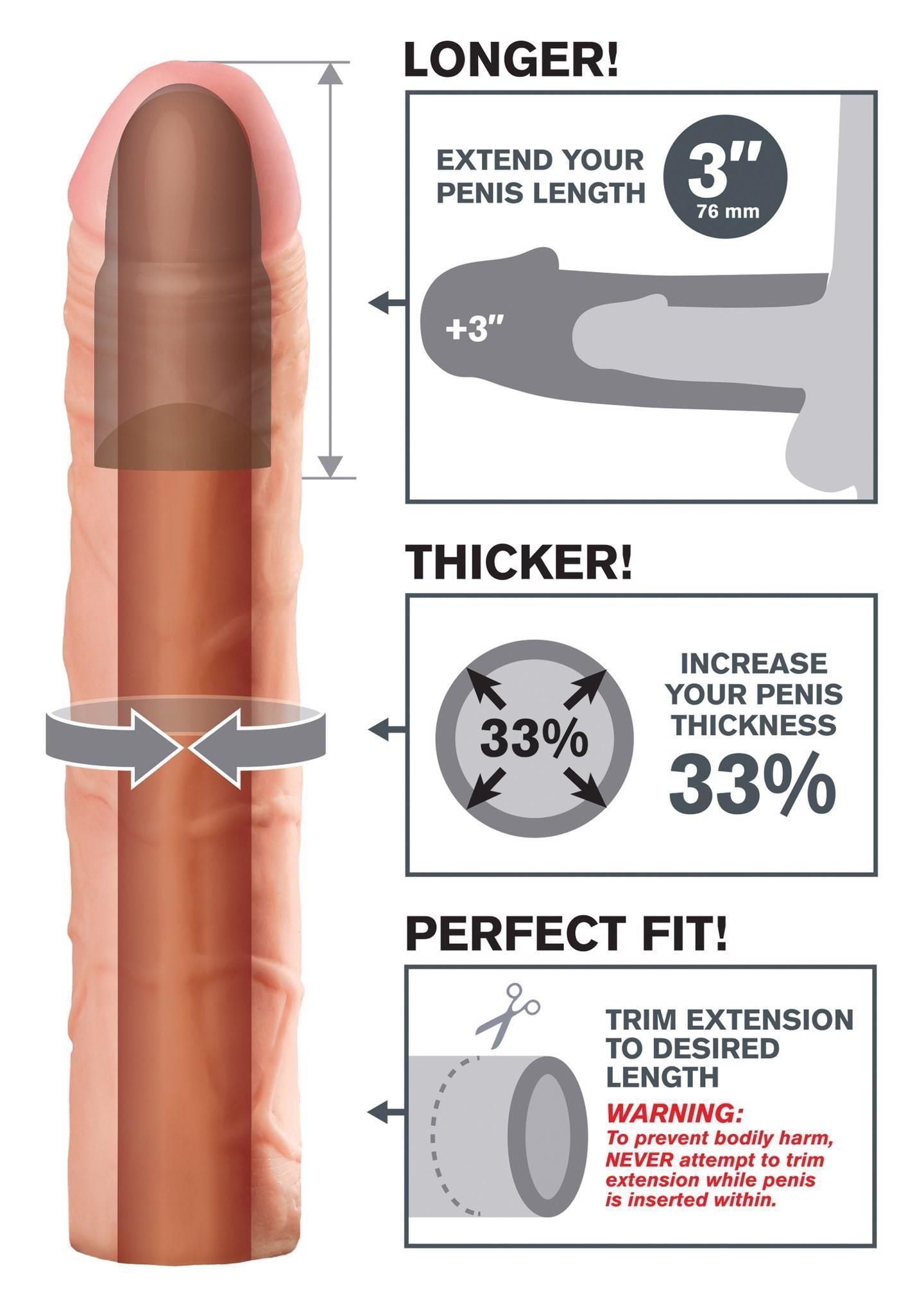 Насадка  для пениса Perfect Extension Flesh, 22,8 см (телесный)