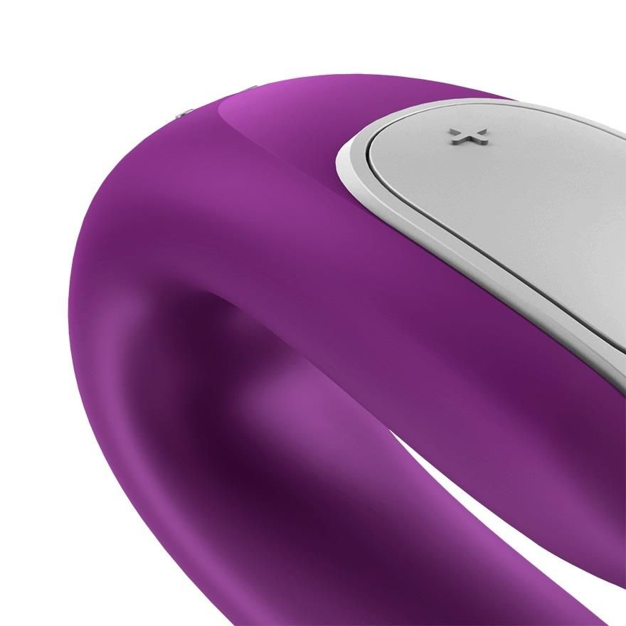Вібратор для пар Satisfyer Double Fun, 9 см (фіолетовий)