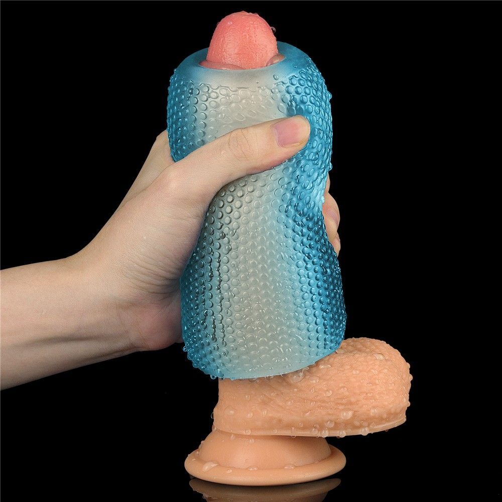 Lovetoy Training Master Double Side Stroker - Masturbator, Niebieski, 12.5 cm