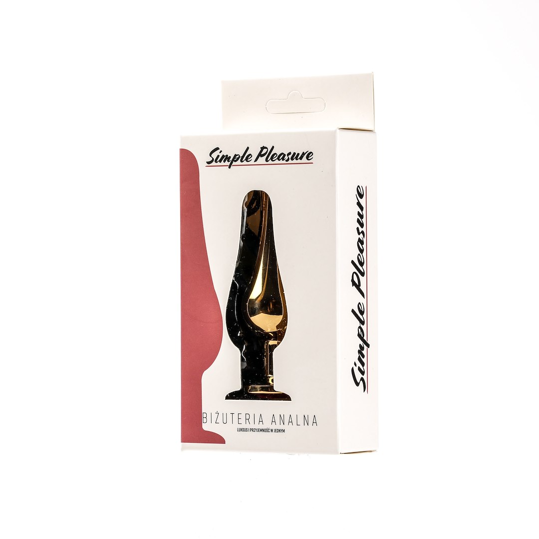 Анальна пробка з кристалом Simply Pleasure Slim Long, 7 см (рожевий)