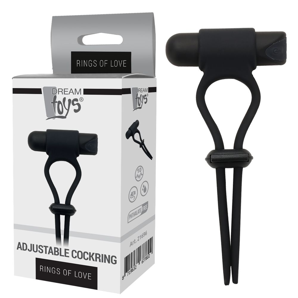 Эрекционное кольцо Dream Toys Zacisk Adjustable Cockring, 14 см (черный)