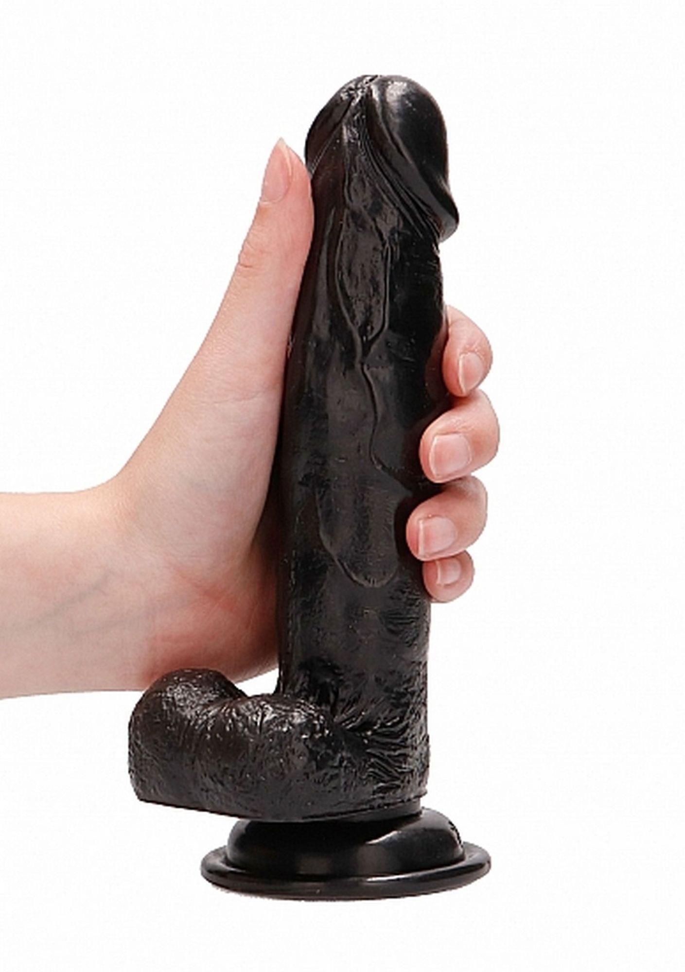 Вибратор RealRock Cock 8", 20 см (черный)