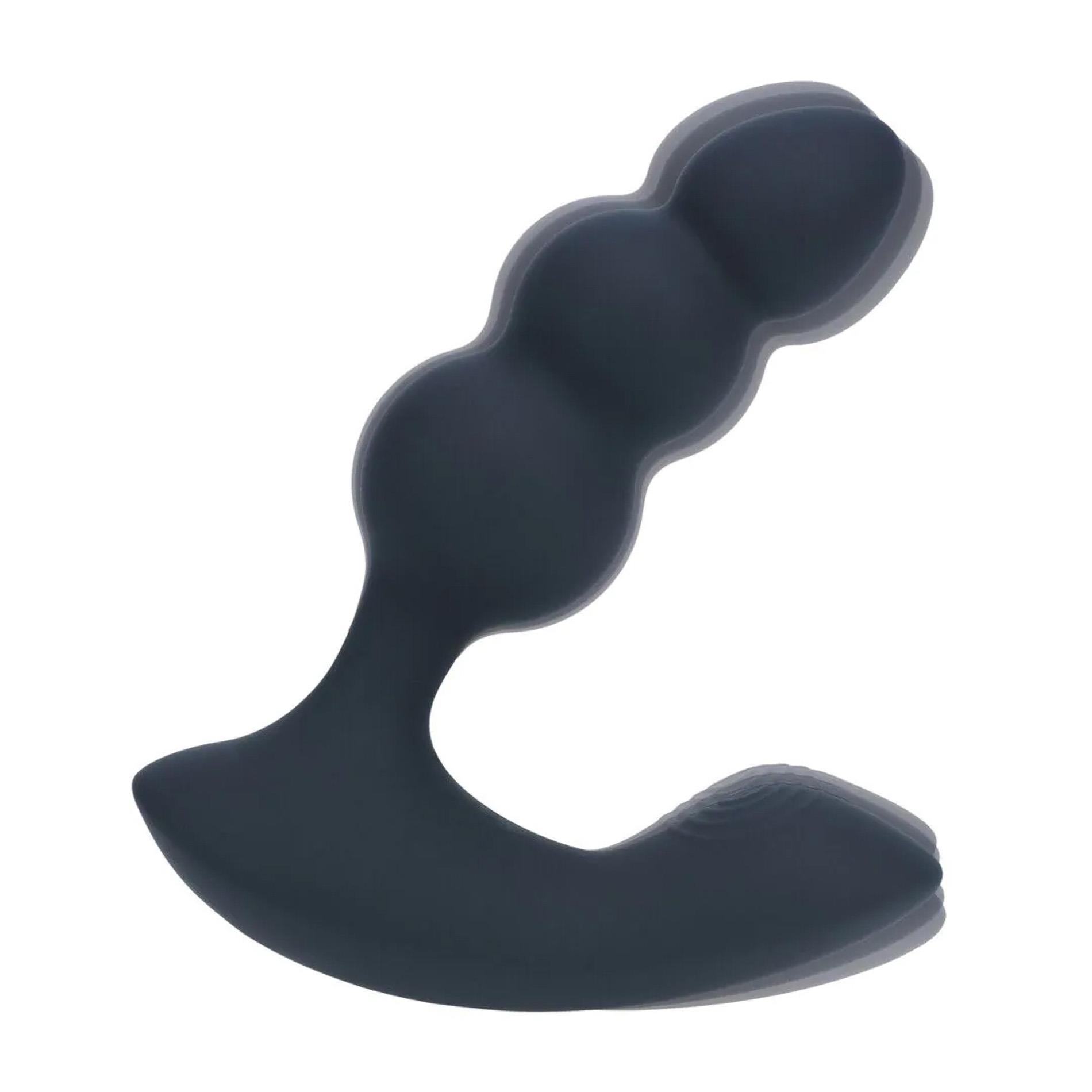 Levelz Dual Motor Remote Control Beaded Vibrating Liquid Silicone Prostate Stimulator - Wibrator analny, Czarny, 10 cm