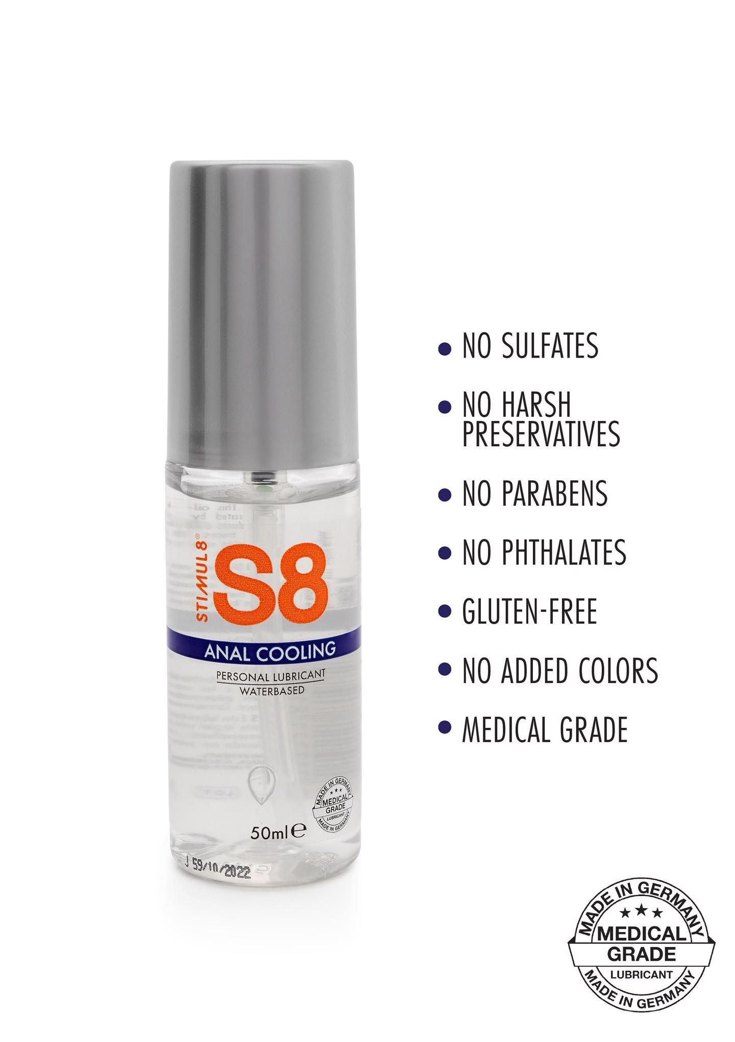 Lubrykant na bazie wody Stimul8 S8 Cooling Anal Lube, 50 ml