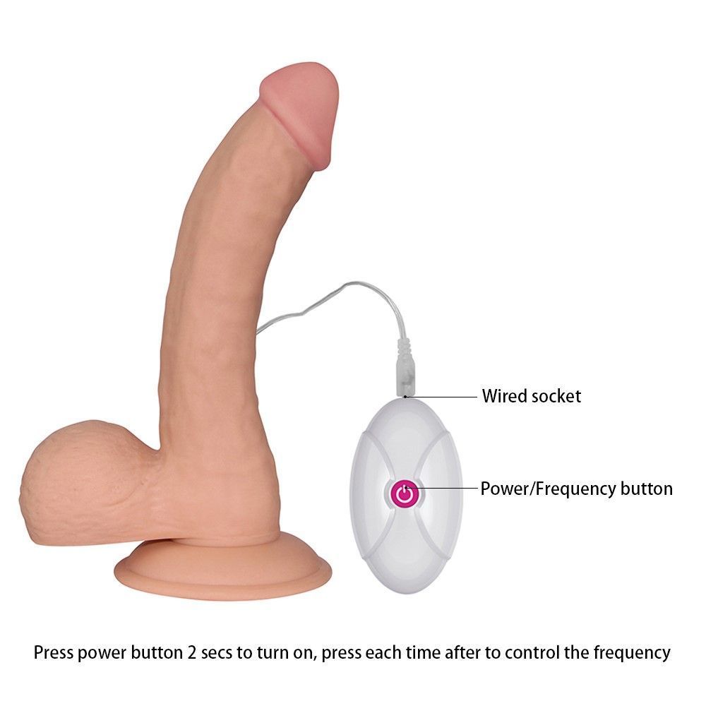 Реалістичний вібратор LoveToy The Ultra Soft Dude, 20 см (тілесний)