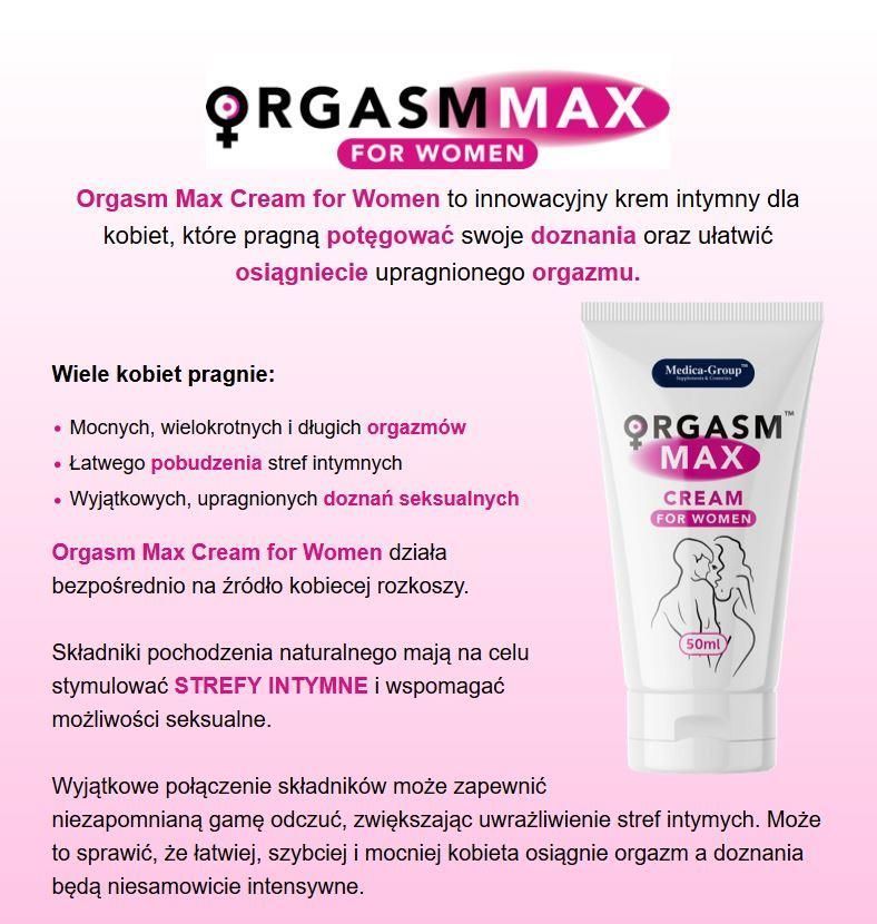 Возбуждающий крем для женщин Orgasm Max Cream For Women, 50 мл
