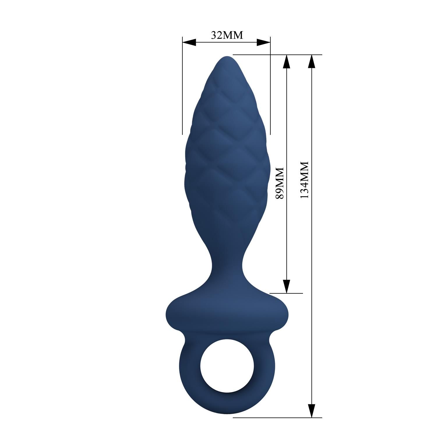 Korek analny Mr. Play Butt Plug with Loop M, 13.4 cm (niebieski)
