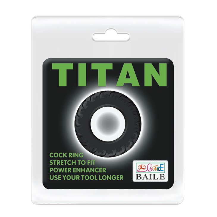 Эрекционное кольцо Baile Titan Cock Ring, 3.9 см (черный)