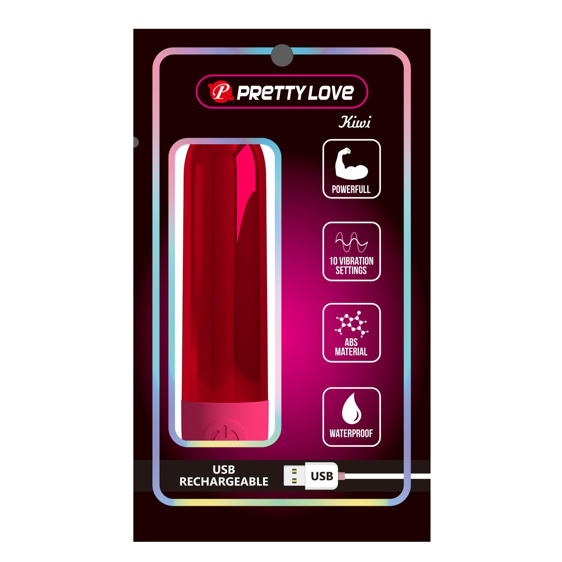 Вибратор для клитора Pretty Love Kiwi, 8 см (красный)