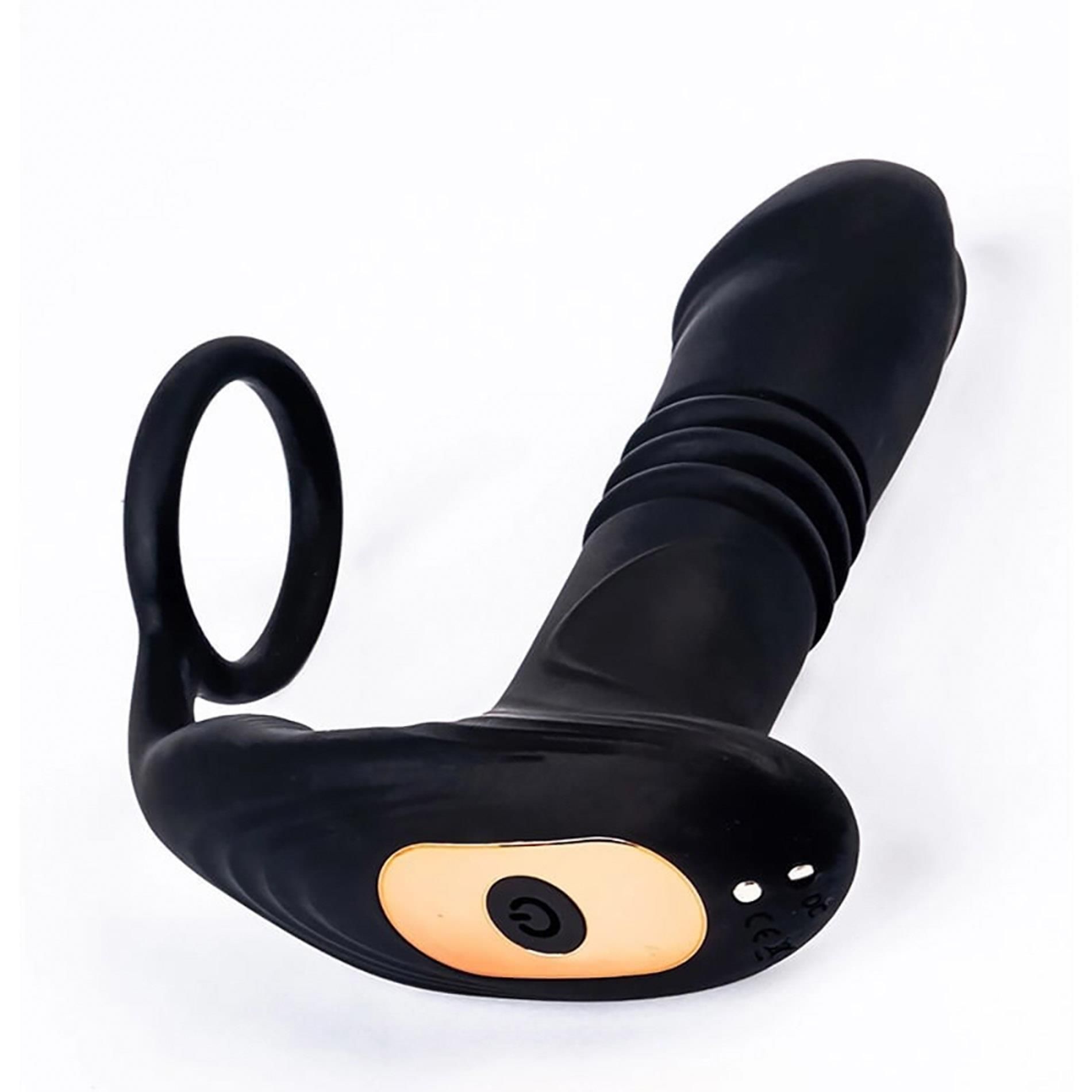 Стимулятор простаты Fantasy Hades Thrusting & Vibrating, 14 см (черный)