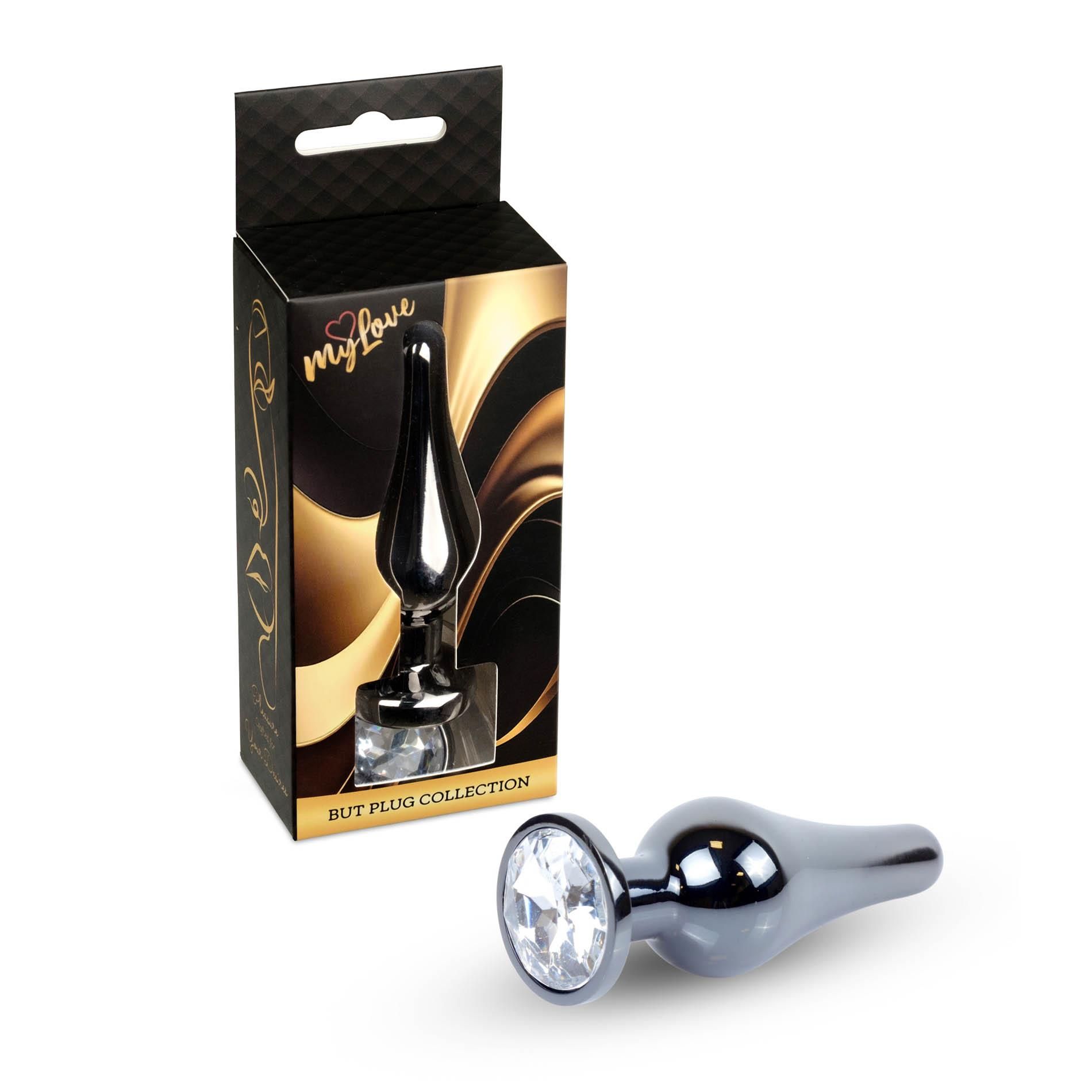 Korek analny MyLove Toys Jewellery Dark Silver Butt Plug, 9.5 cm (przezroczysty)