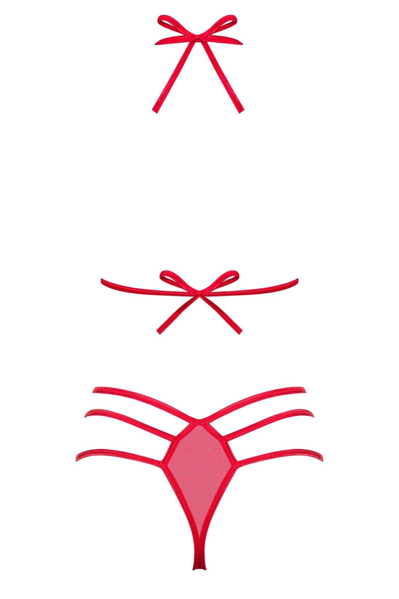 Эротический комплект белья Obsessive Giftella, S/M (красный)