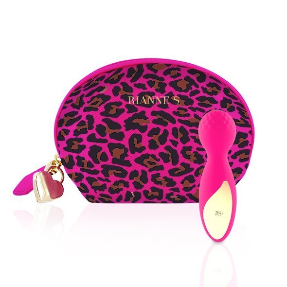 Вибромассажер Rianne S Lovely Leopard Mini Wand, 12 см (розовый)