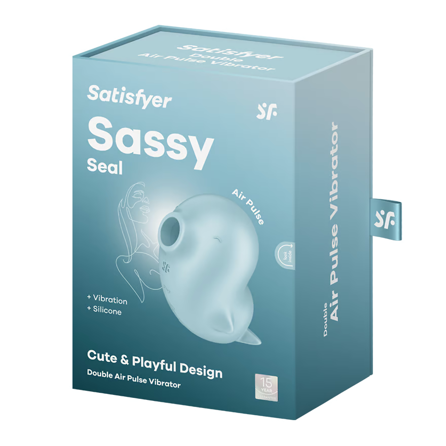 Вакуумный стимулятор клитора с вибрацией Satisfyer Sassy Seal (голубой)