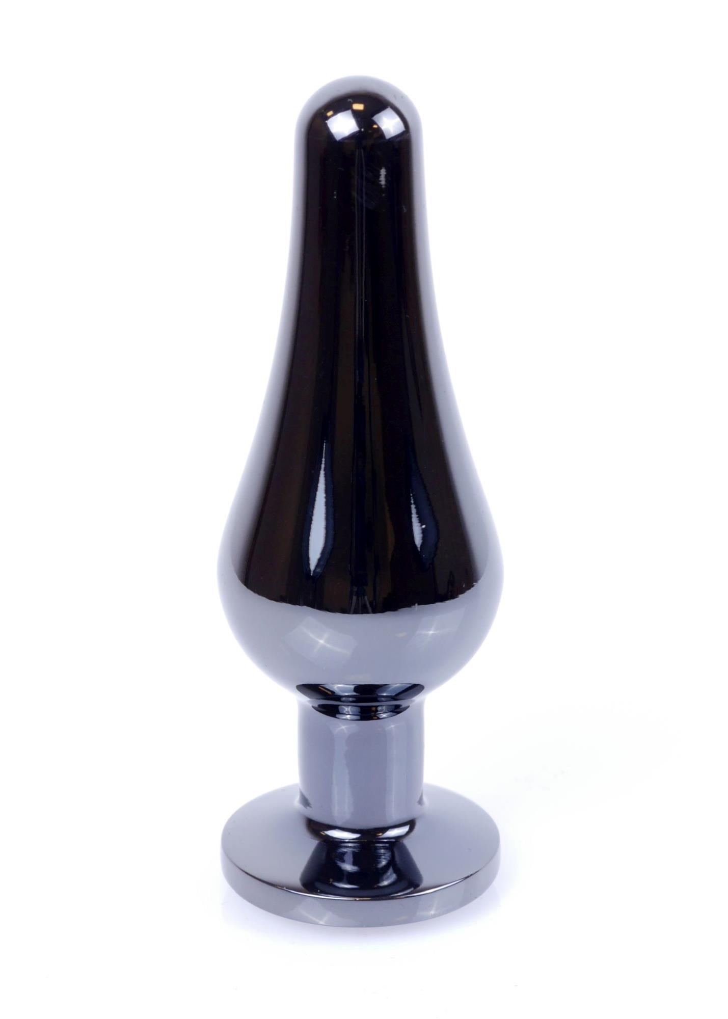 Korek analny B-Series HeavyFun Dark Silver, 9.5 cm (różowy)