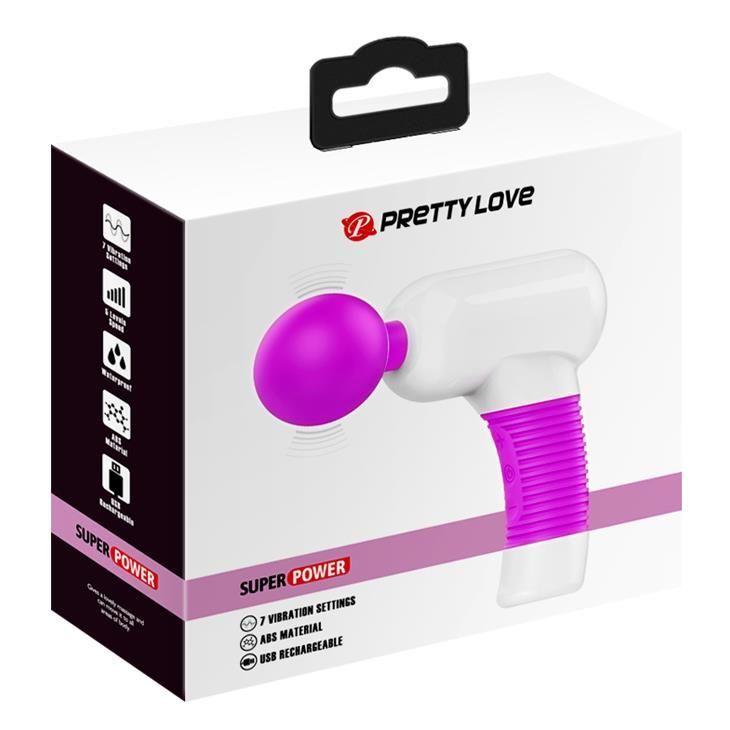 Вібромасажер Pretty Love Super Rower Magic Gun, 19,9 см (фіолетовий)