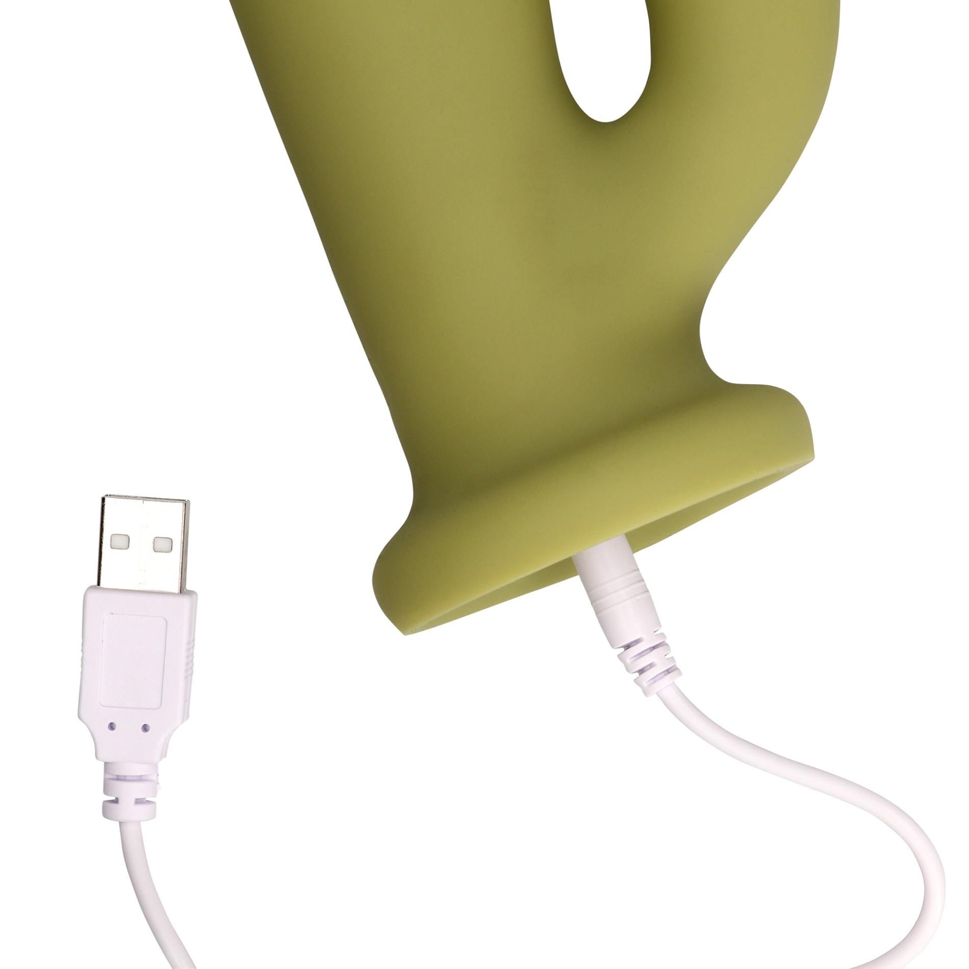 Вибратор-кролик Loveline Ultra Soft Silicone Rotating (зеленый)