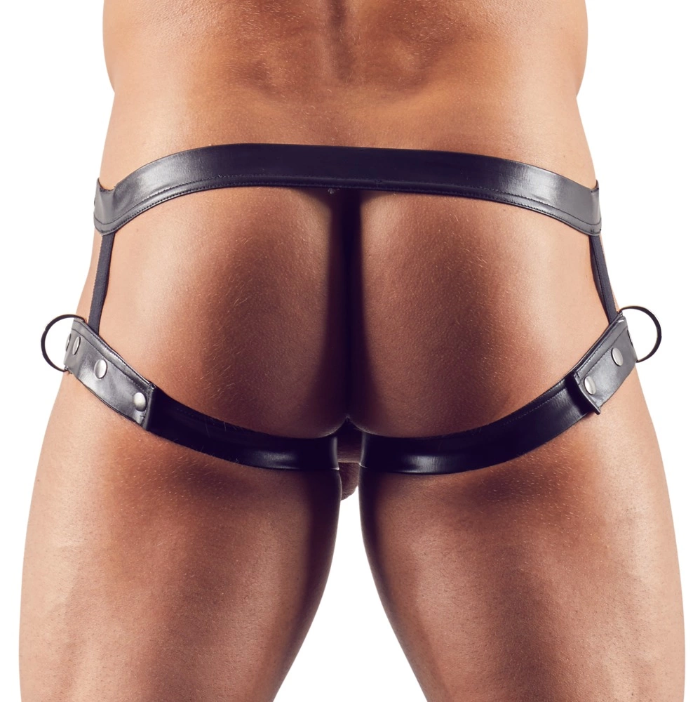 Мужские трусы Svenjoyment Jockstrap с ремнями на бёдра, M-L (черный)