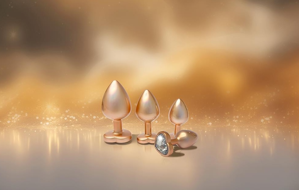 Korek analny Gleaming Love Pearl Gold Plug M, 8.3 cm (złoty)