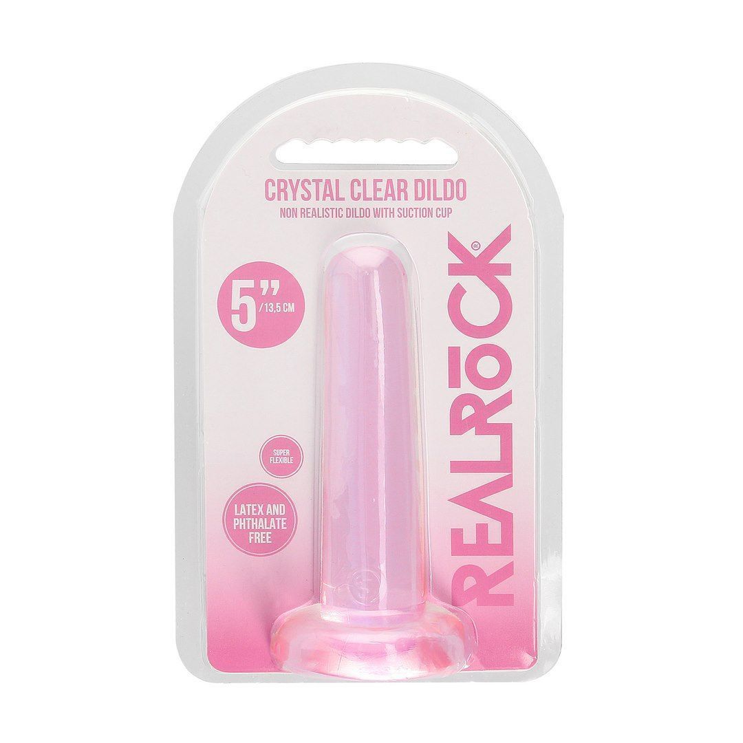 Фаллоимитатор Realrock Crystal Clear Dildo 5.3", 13.5 см (розовый)