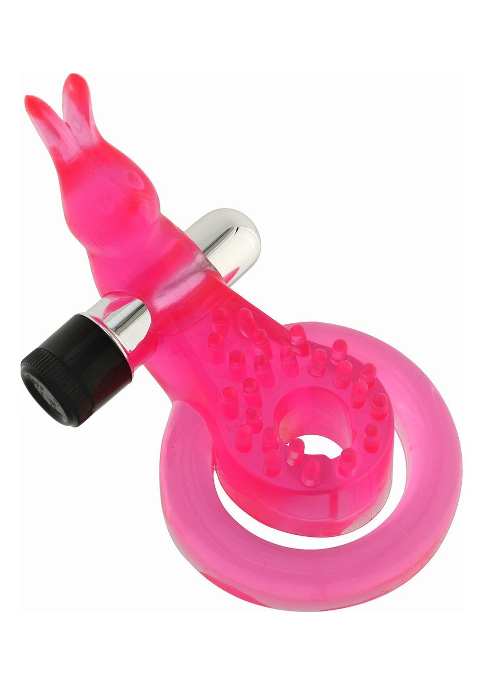 Эрекционное кольцо с вибрацией Cock & Ball Ring Rabbit (розовый)