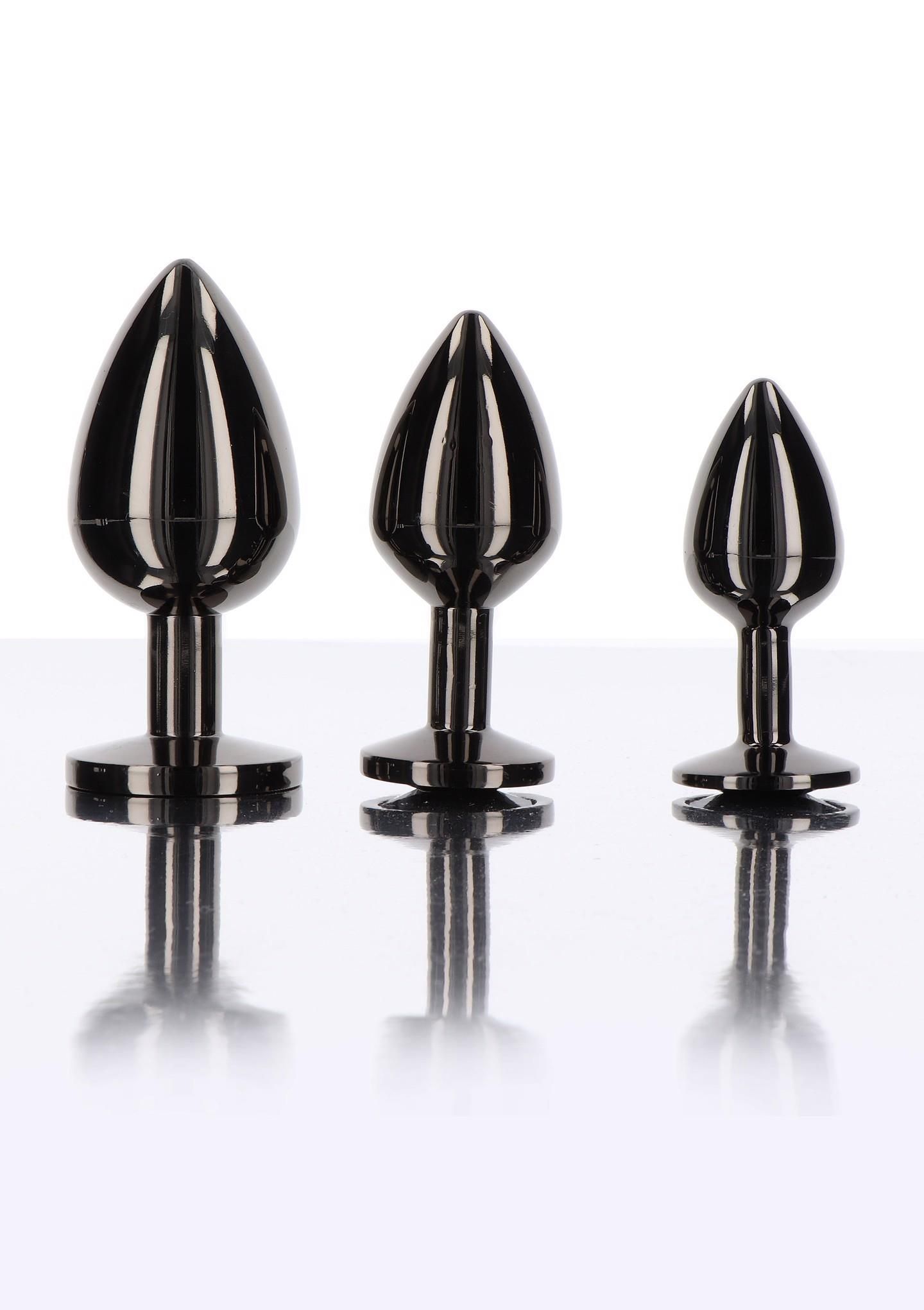Анальна пробка Taboom Butt Plug With Diamond Jewel M, 8,5 см (чорний)
