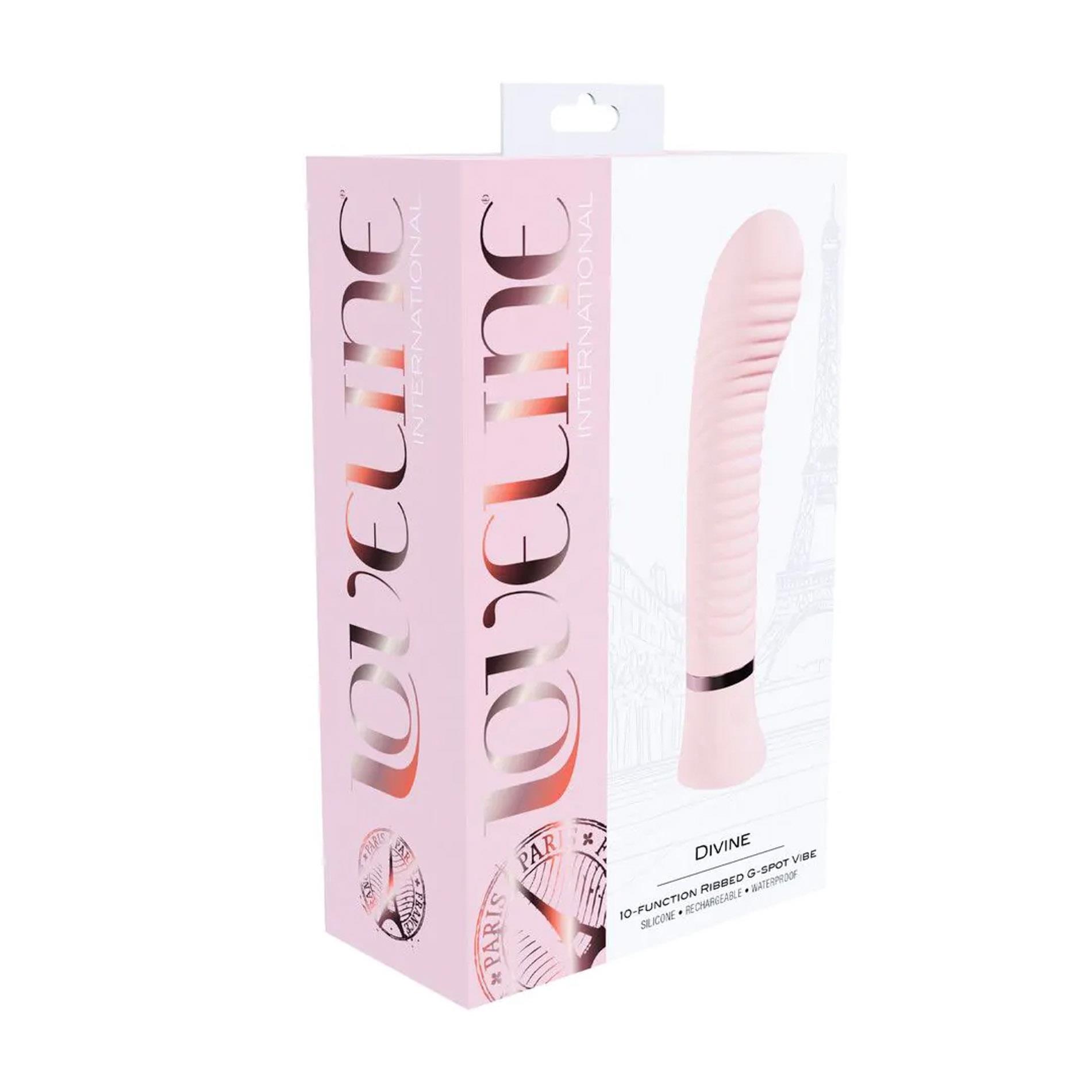 Вибратор Loveline Divine Ribbed G-Spot, 15.9 см (розовый)