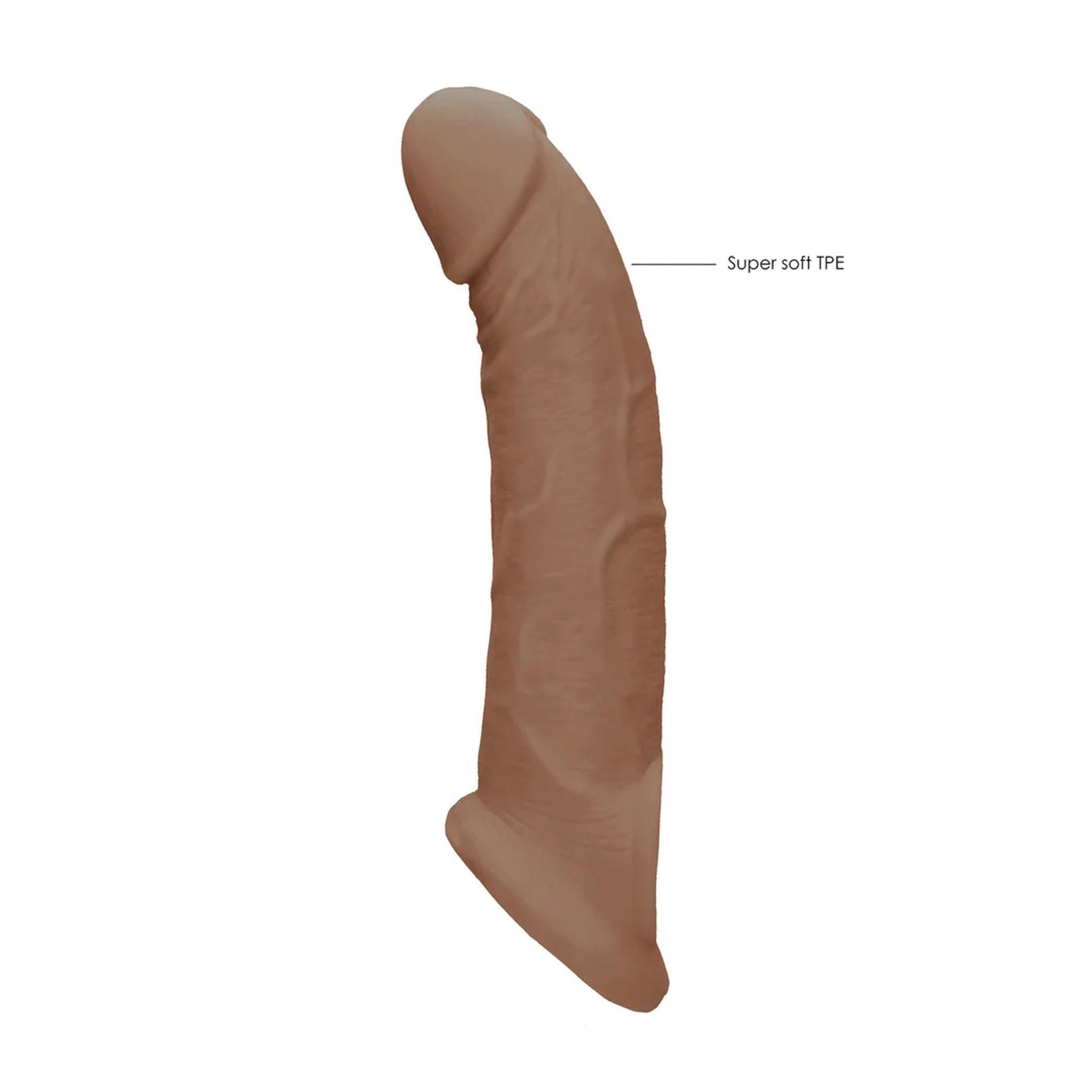 Насадка на пенис RealRock Penis Sheath, 21.5 см (коричневый)
