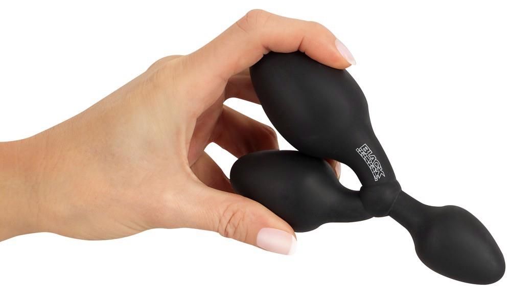 Анальная пробка Black Velvets Triple Butt Plug, 13.8 см (черный)