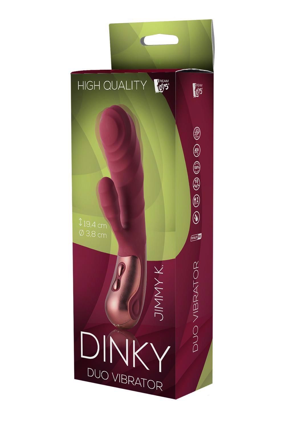 Вибратор Dream Toys Dinky Duo Vibrator Jimmy K, 19,4 см (бордовый)
