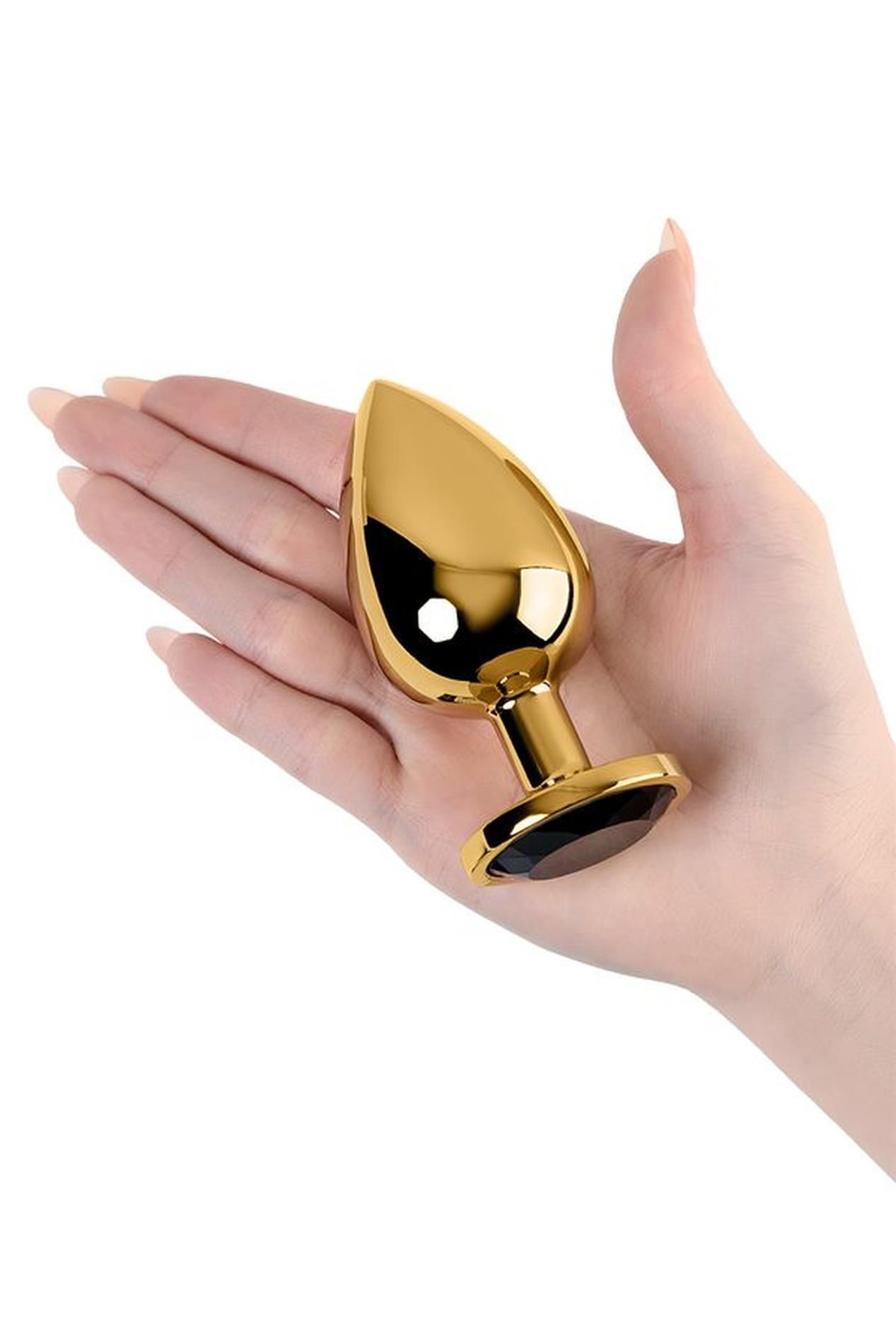 Korek analny Toyfa z kryształem, 9,5 cm (czarny)