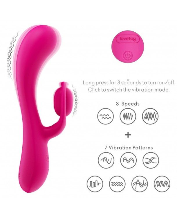 Wibrator królik Lovetoy L'Allure Swirl, 19.5 cm (różowy)