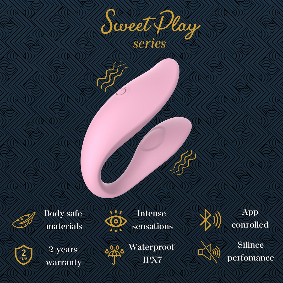 Вибратор для пар Erospace Sweet Play A7, 9,8 см (розовый)