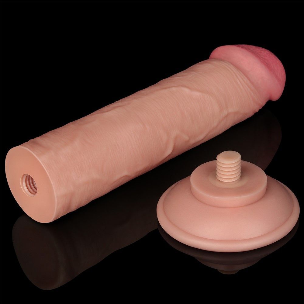 Фаллоимитатор Lovetoy Sliding Skin Dual Layer Dong 8", 20 см (телесный)
