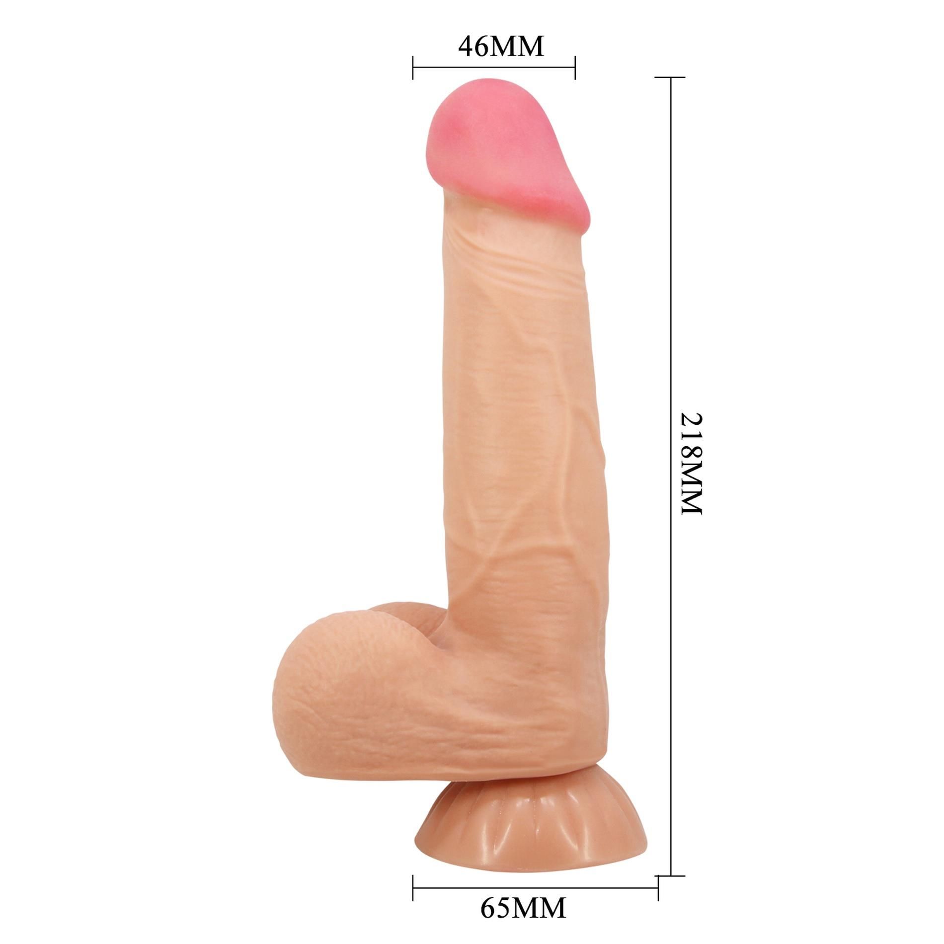 Вибратор Baile Sliding Skin Sadik 8,5'', 21.8 см (телесный)