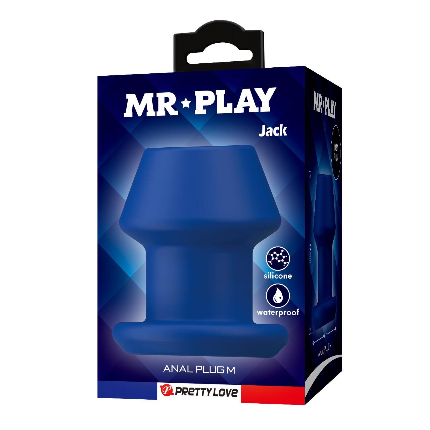 Анальный тоннель Mr. Play Jack M, 8,7 см (синий)