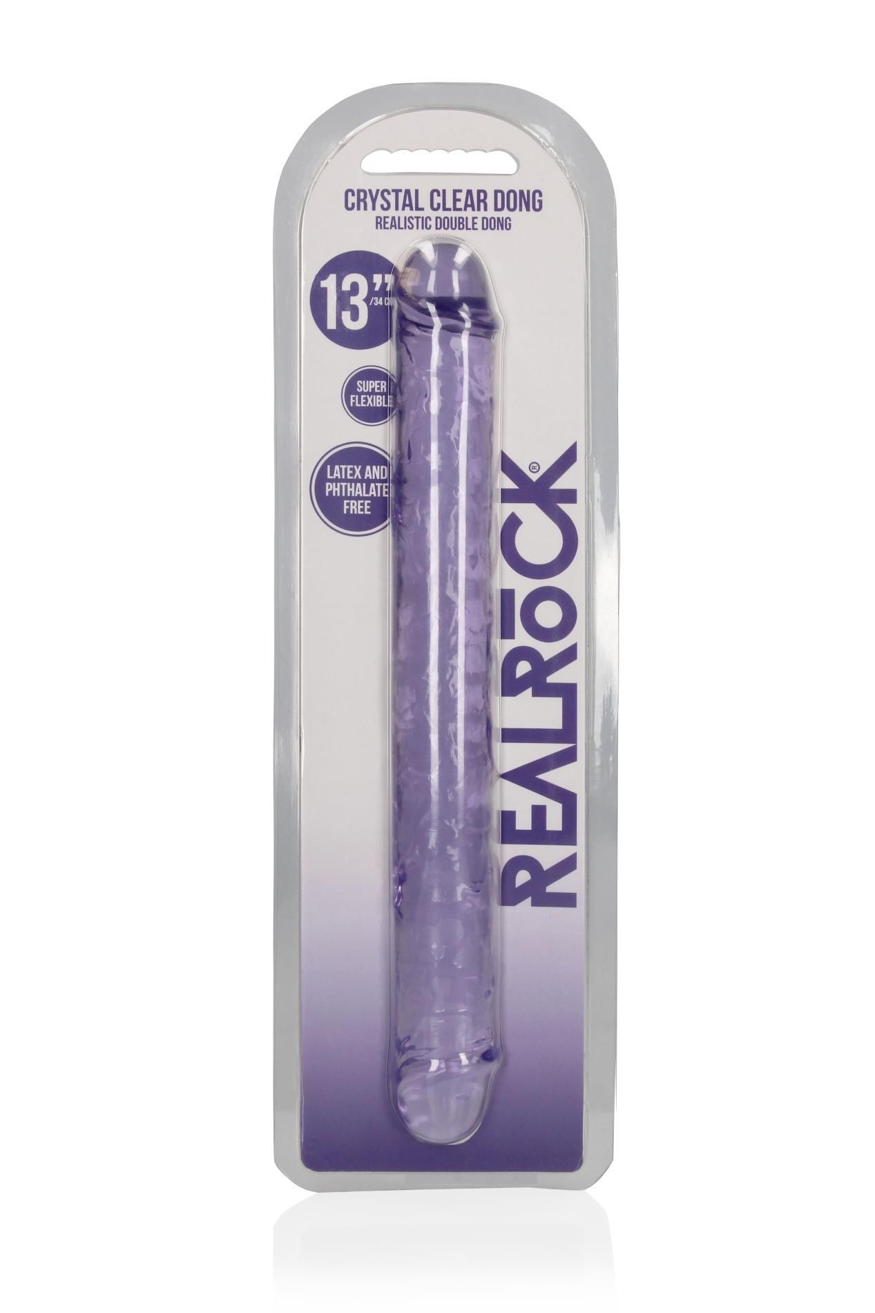 Двухсторонний фаллоимитатор RealRock Double Dong, 34 см (фиолетовый)