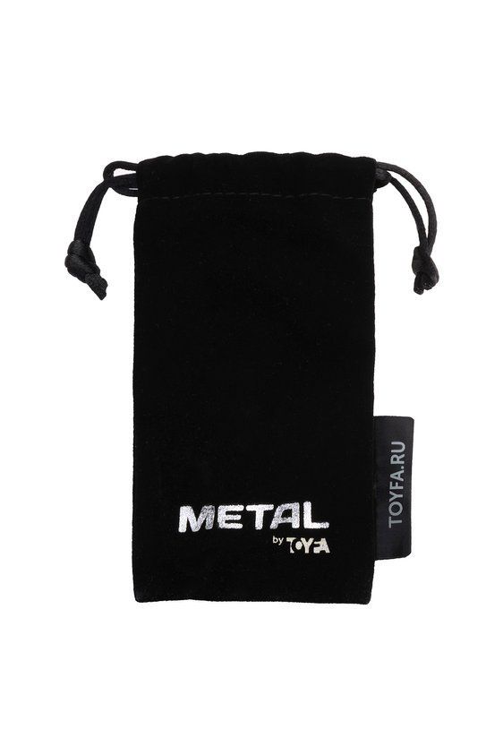 Metalowy korek analny z kryształem Toyfa Silver, 7 cm (czarny)
