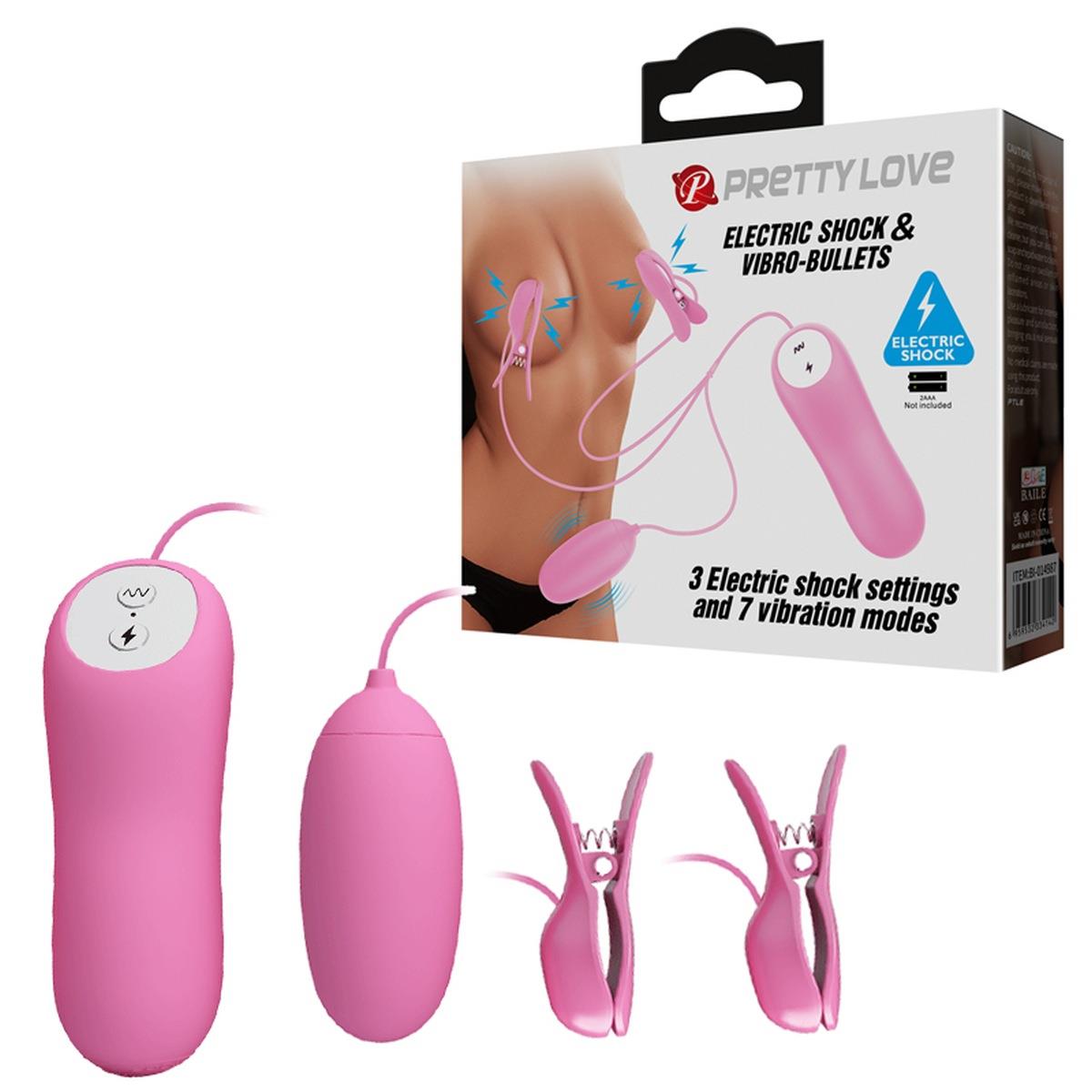 Набор секс игрушек Pretty Love Electric Shock & Vibro-Bullets, 3 шт (розовый)