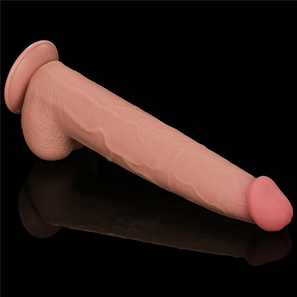 Фаллоимитатор LoveToy Sliding-Skin Dual Layer Dong King Sized, 34 см (телесный)