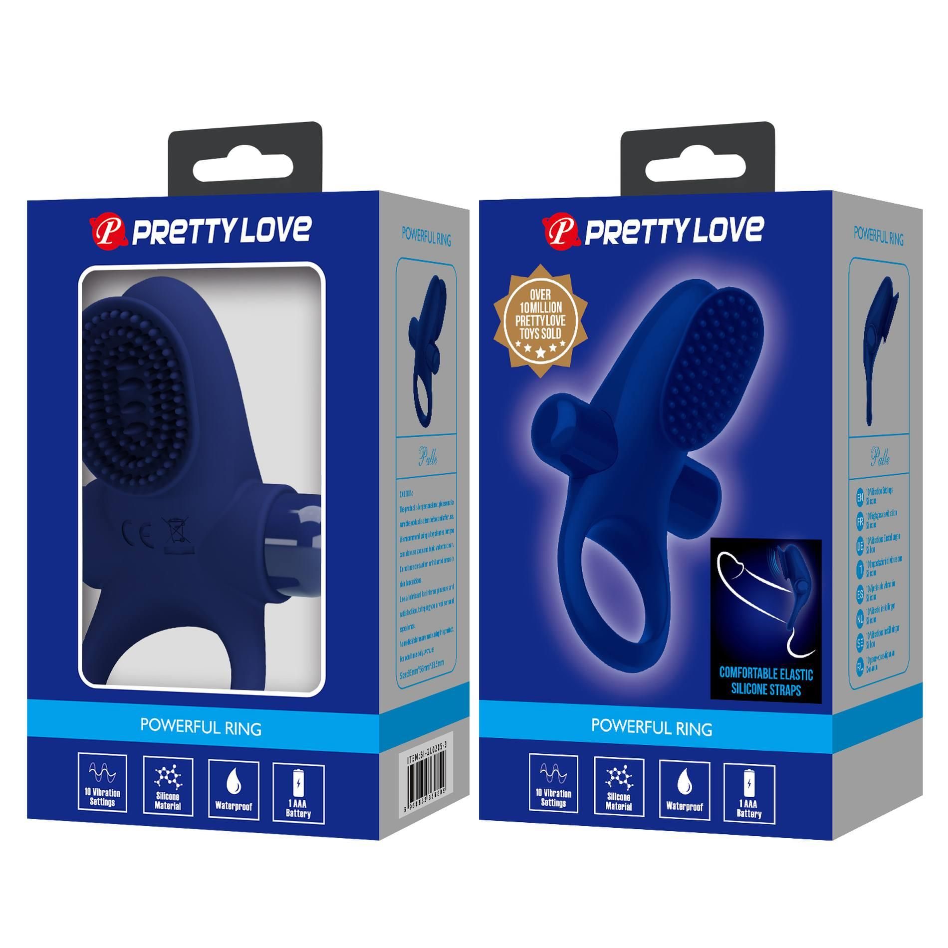 Эрекционное кольцо Pretty Love Powerful Ring, 8,6 см (синий)