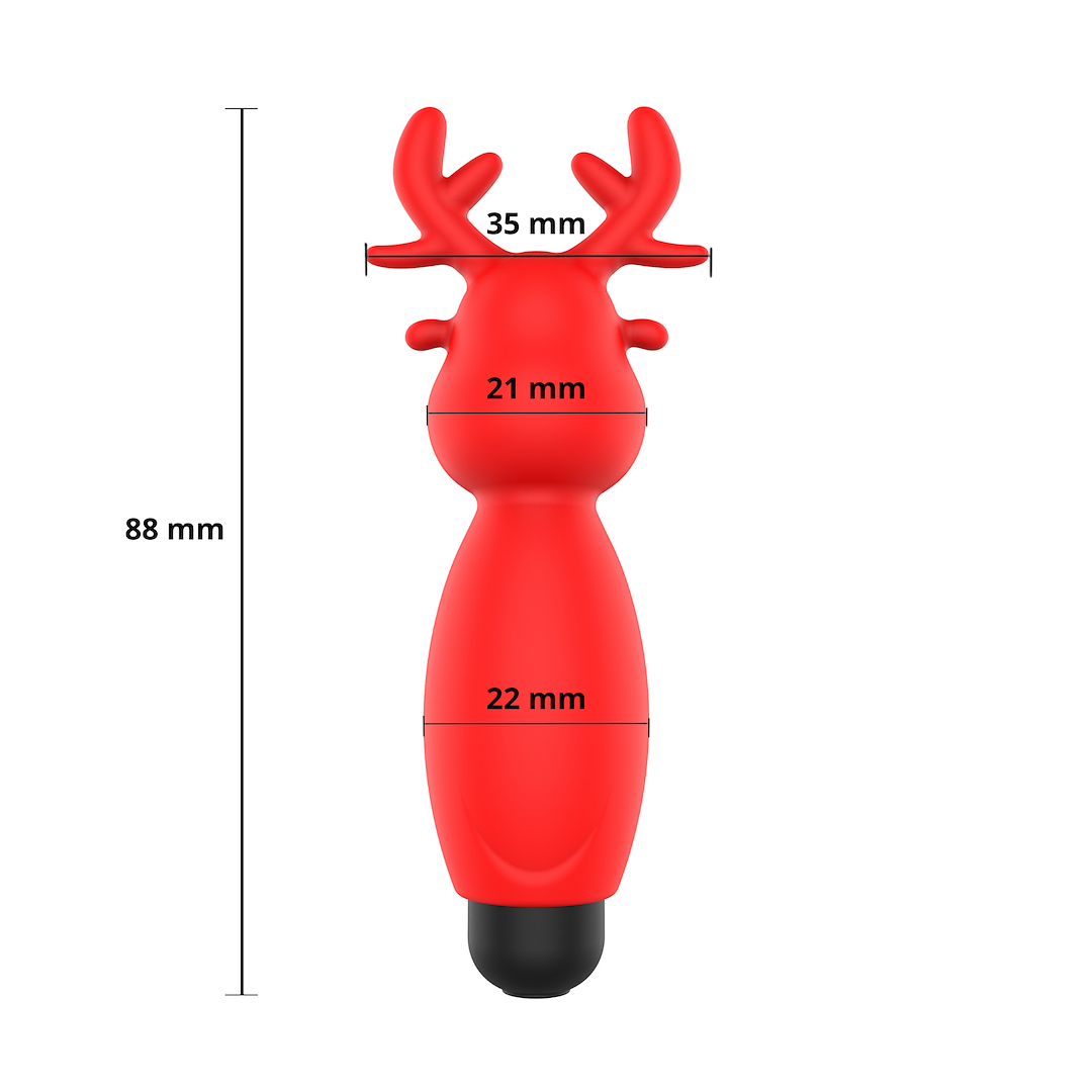 Вибратор для клитора Sweet Play Mini Reindeer Vibrator A10, 8.8 см (красный)
