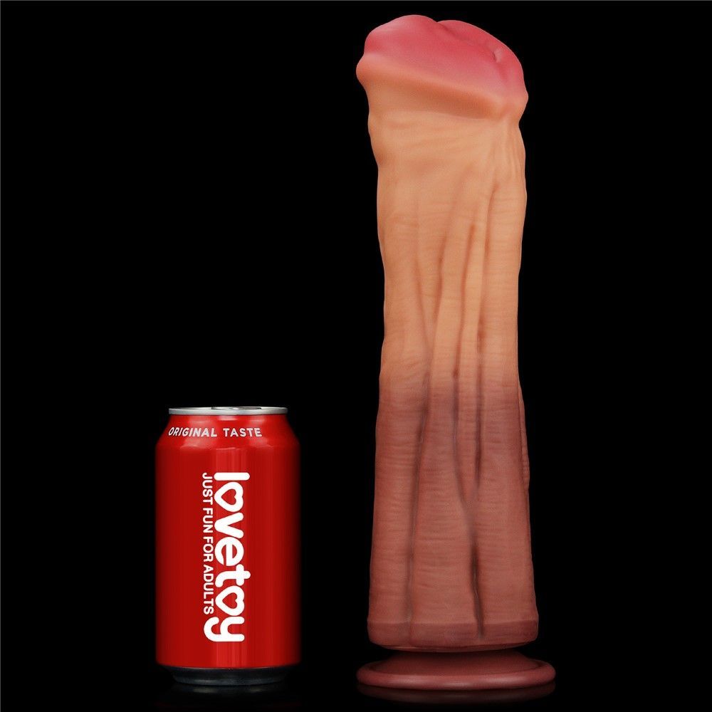 Фалоімітатор LoveToy Dual Layered Silicone Cock 12", 30 см (коричневий)