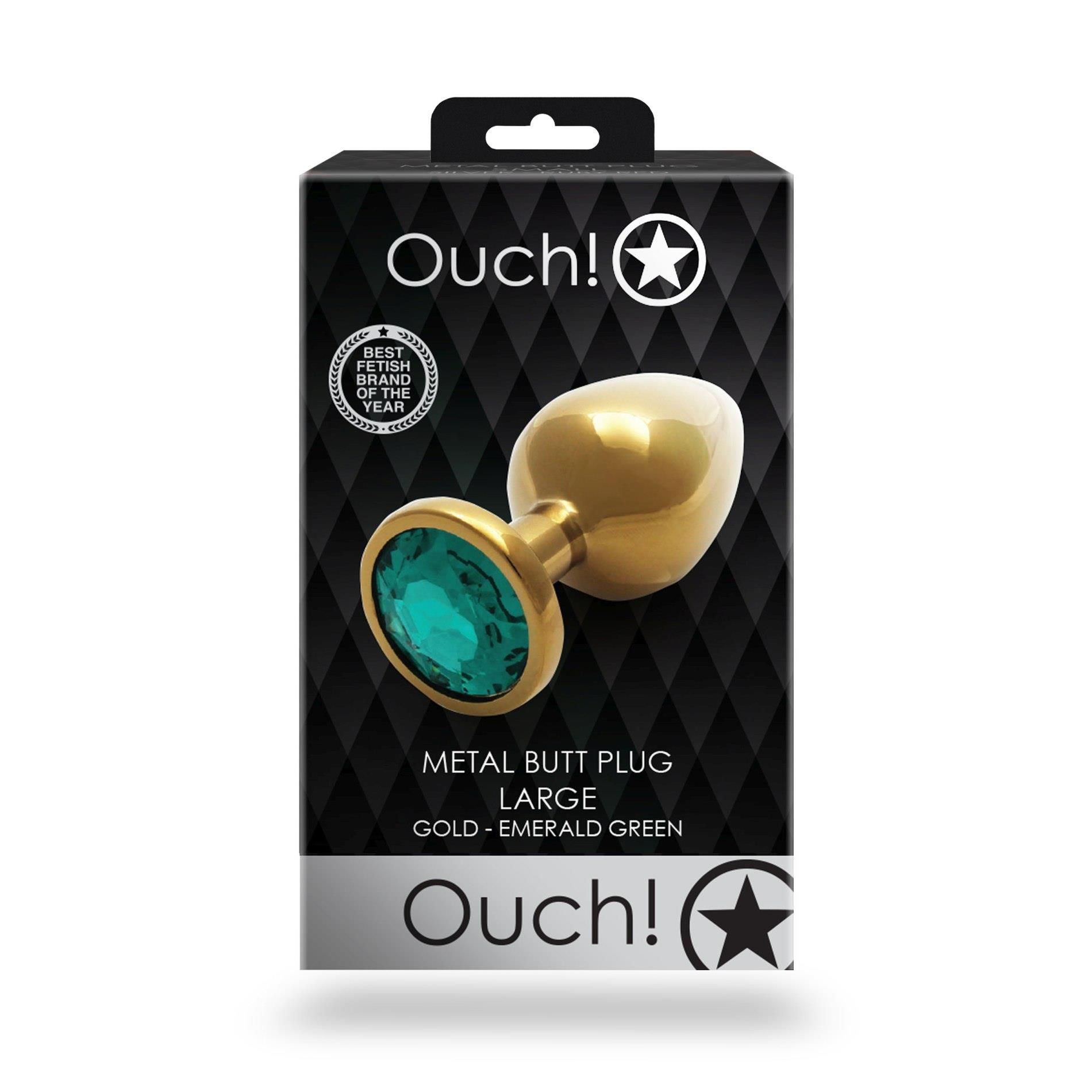 Korek analny Ouch! L, 8.1 cm (zielony)