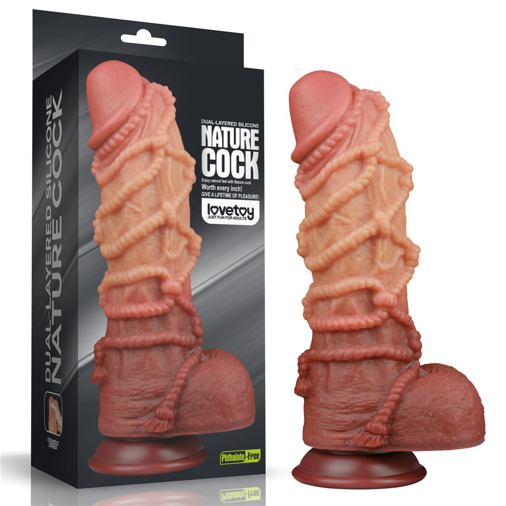 Фаллоимитатор Dual-Layered Silicone Nature Cock 10.5'', 27 см (коричневый)