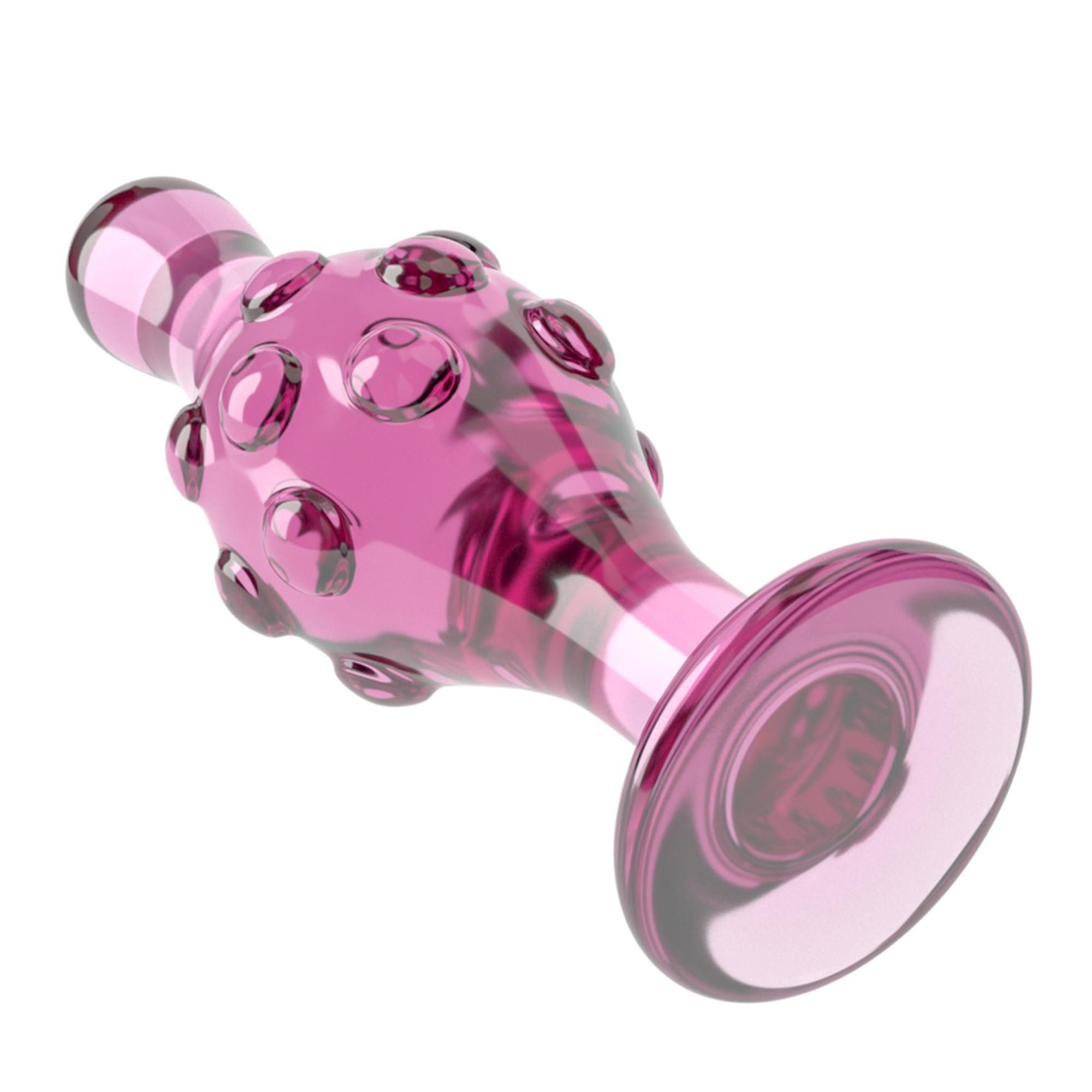Korek analny Lovetoy Glass Romance GS17, 11,3 cm (różowy)