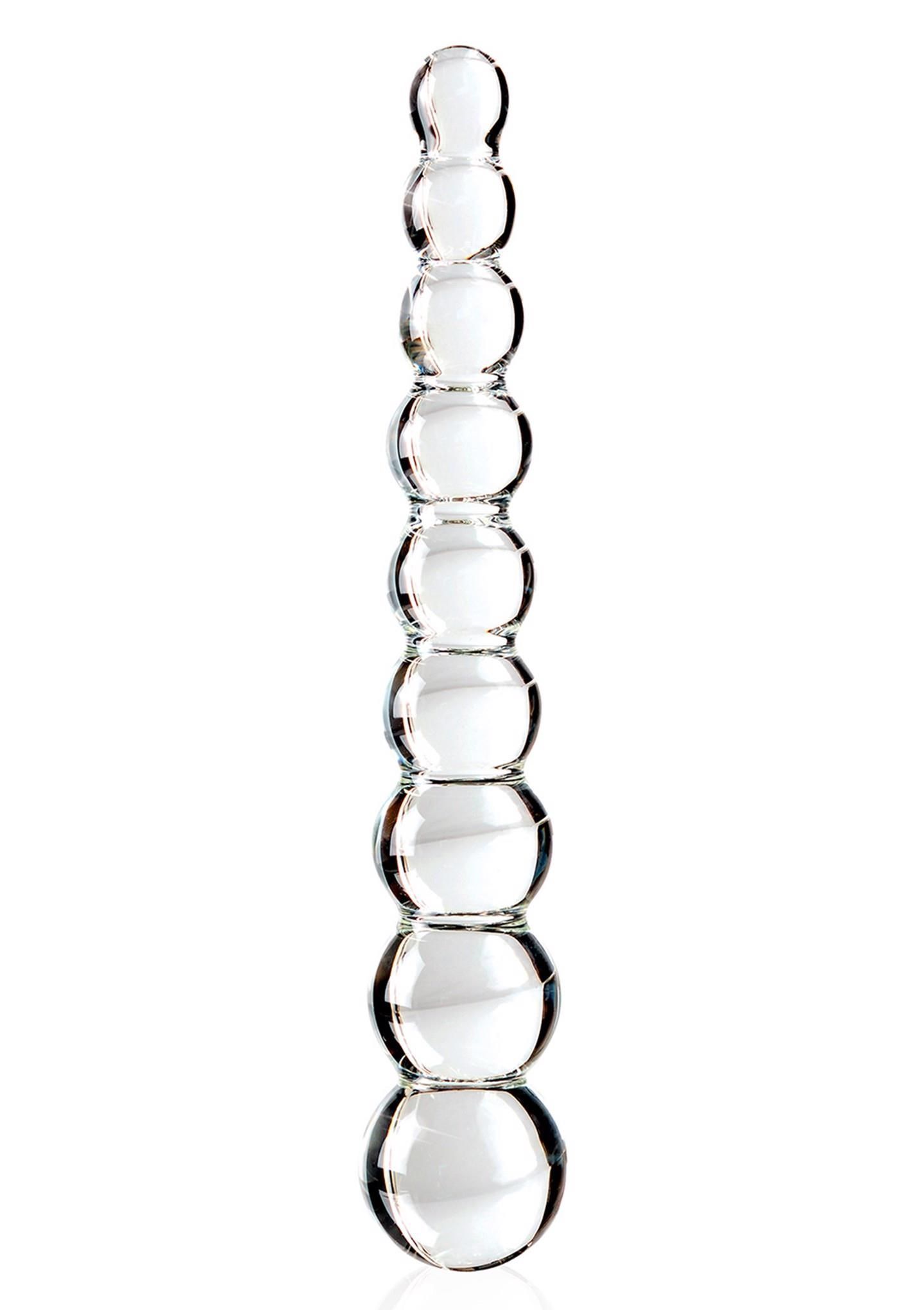 Скляне ділдо кулькове Icicles No.2, 21,5 см (прозорий)
