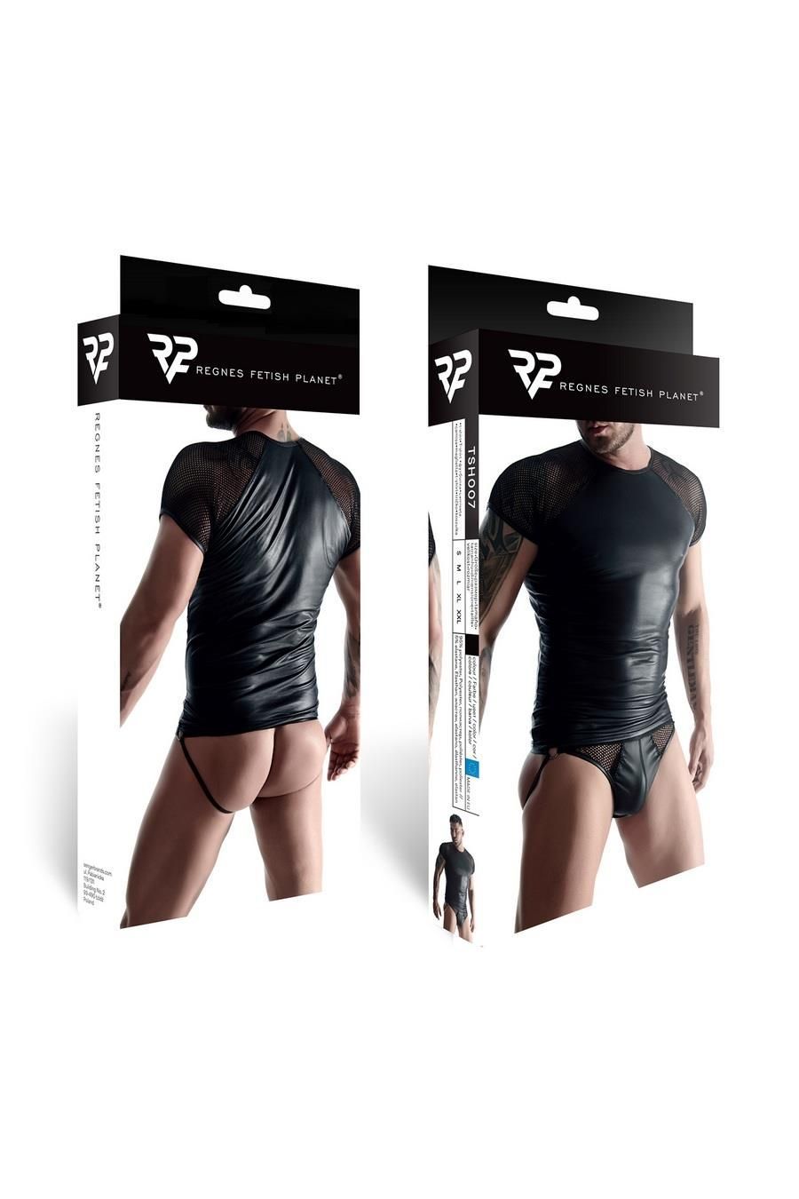 Мужская футболка Regnes Fetish Planet wetlook, XL (черный)